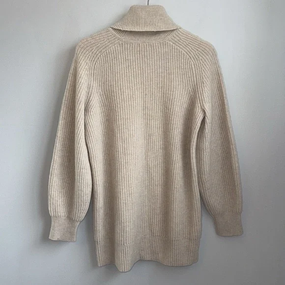 VERONICA BEARD Avia Oatmeal Cashmere Turtleneck Sweater SZ S